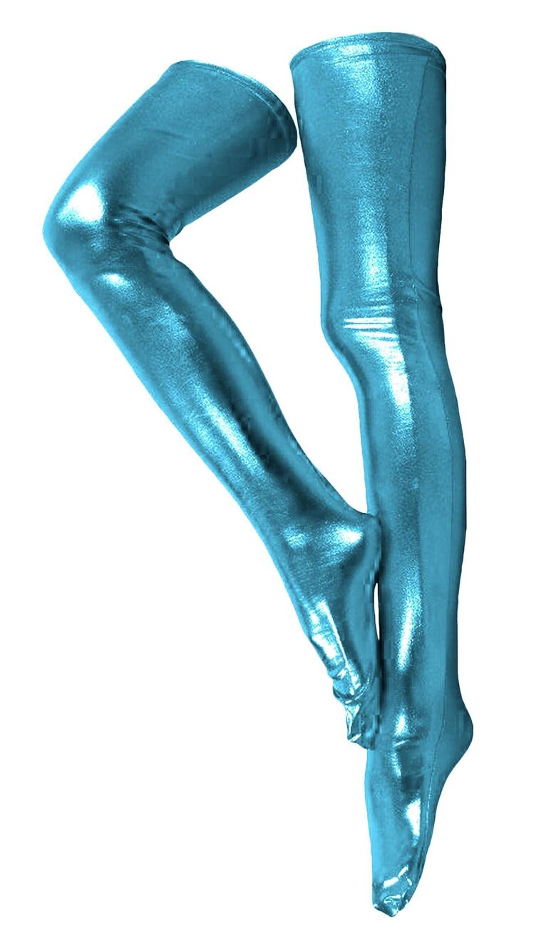 4827 and 28/38 Inch Shiny Metallic Spandex Skintight Costumes Stocking 35''